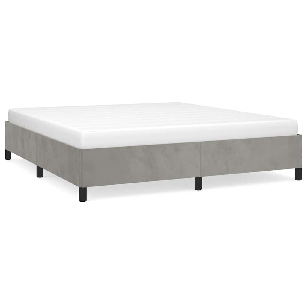 Sängram utan madrass ljusgrå 193x203 cm king size sammet
