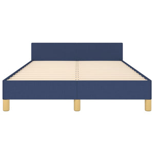 Sängram med huvudgavel utan madrass blå 120x200 cm tyg