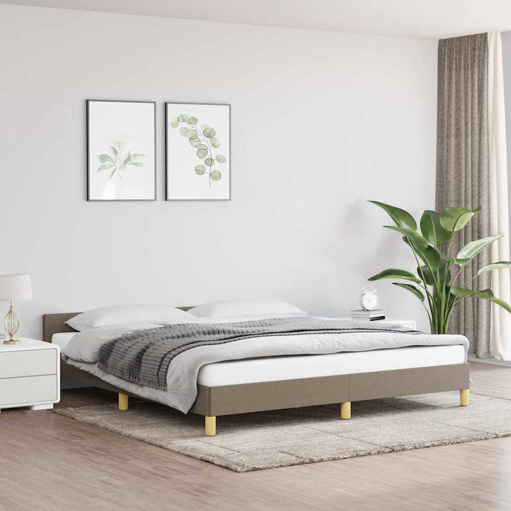 Sängram utan madrass taupe 160x200 cm tyg