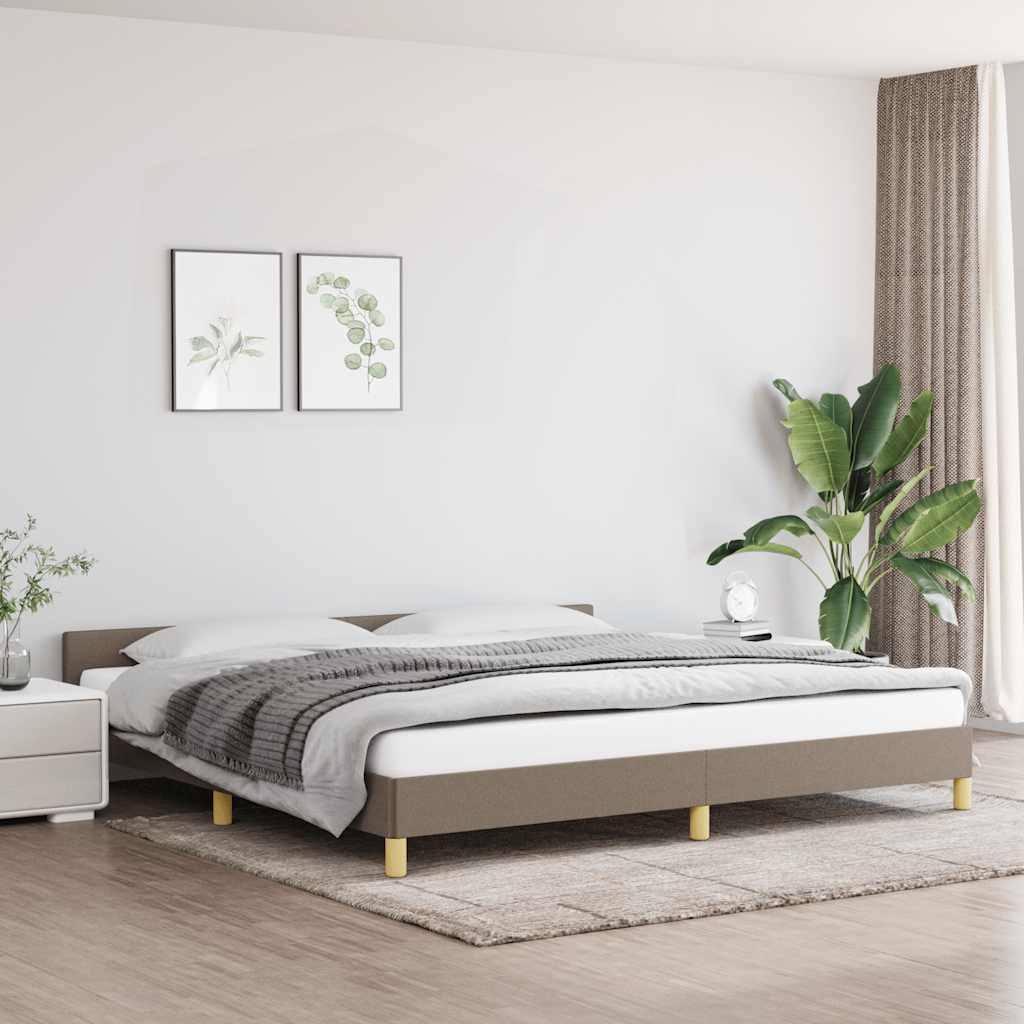 Sängram utan madrass taupe 200x200 cm tyg