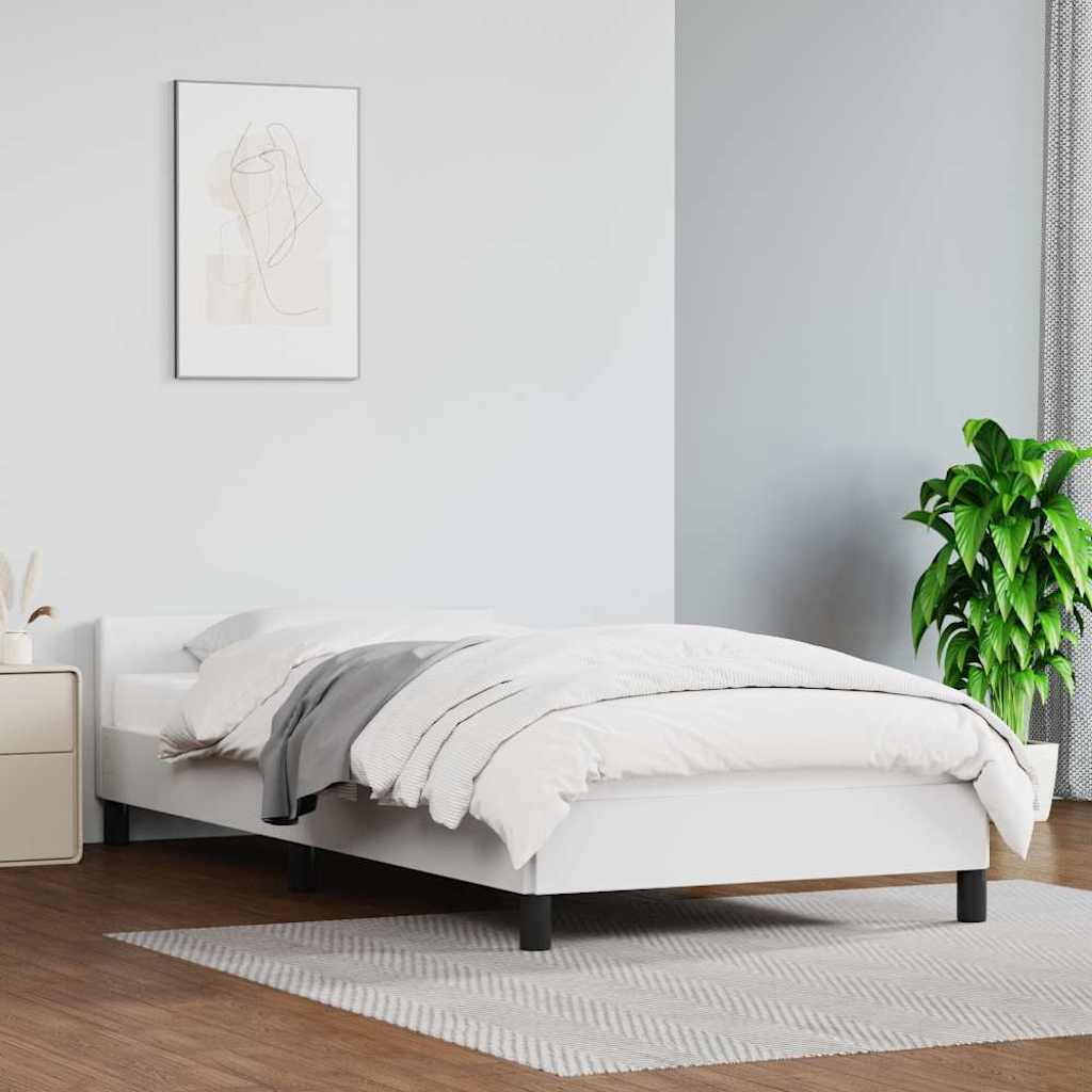 Sängram med huvudgavel utan madrass vit 80x200 cm