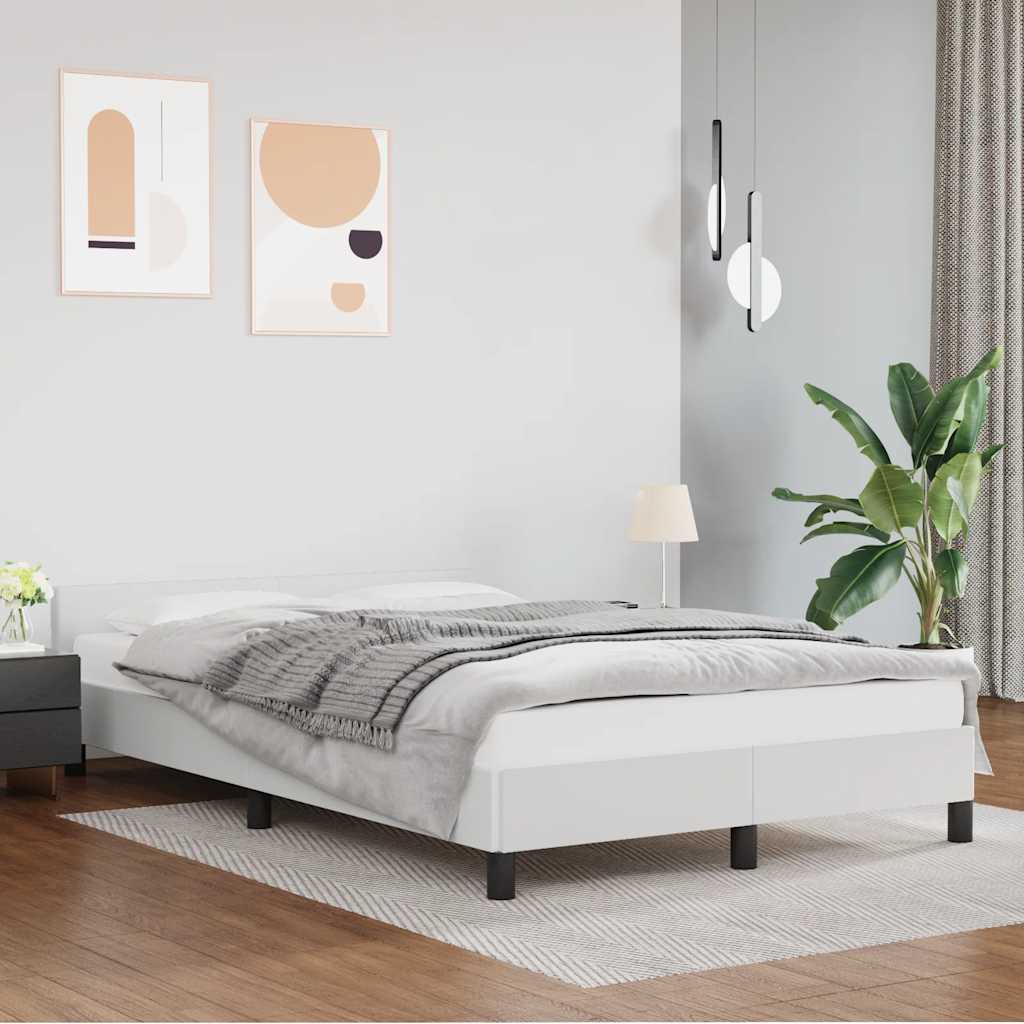 Sängram med huvudgavel utan madrass vit 120x200 cm