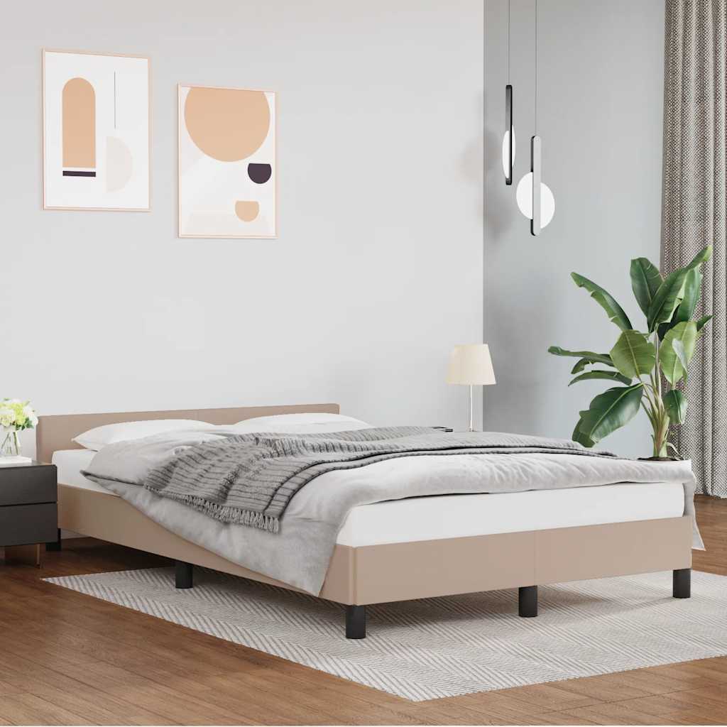 Sängram med huvudgavel utan madrass cappuccino 120x200 cm