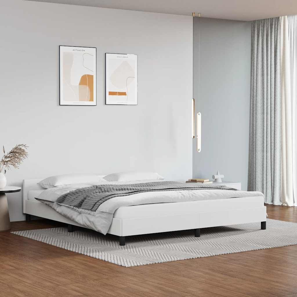 Sängram med huvudgavel utan madrass vit 160x200 cm