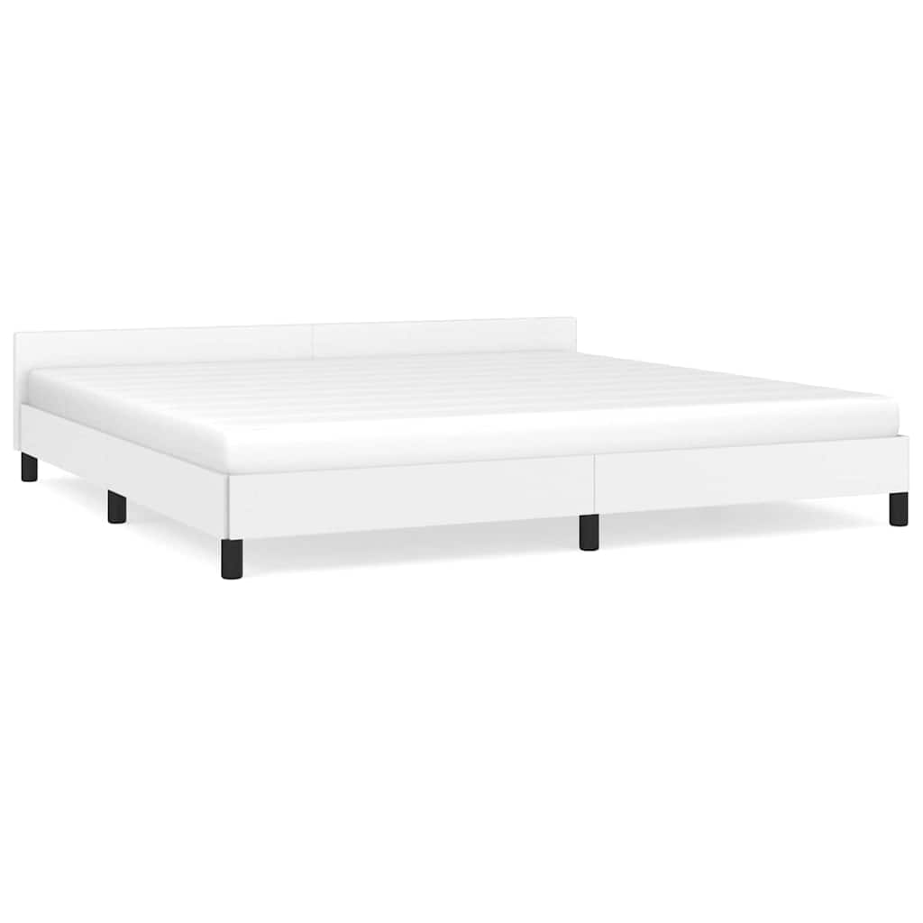 Sängram med huvudgavel utan madrass vit 200x200 cm