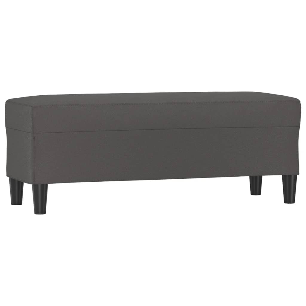 Bänk grå 100x35x41 cm konstläder