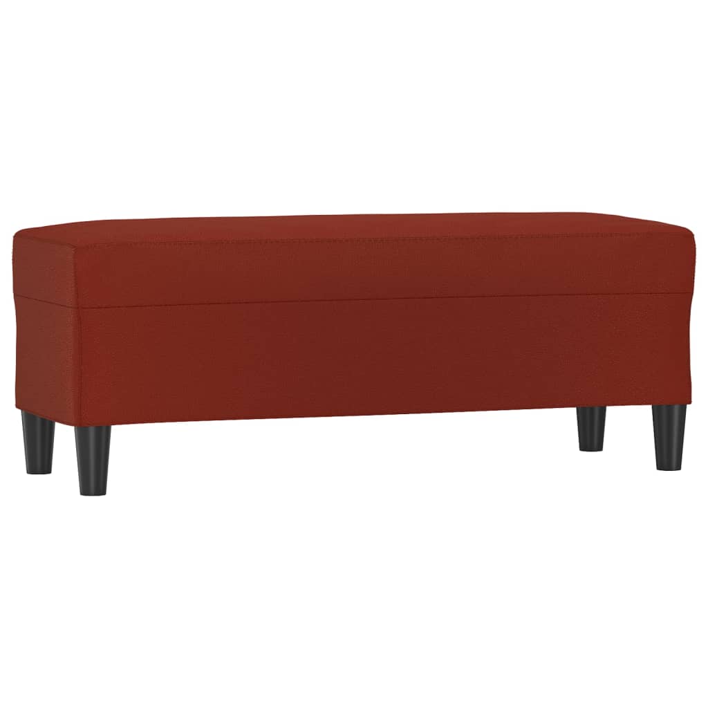 Bänk vinröd 100x35x41 cm konstläder