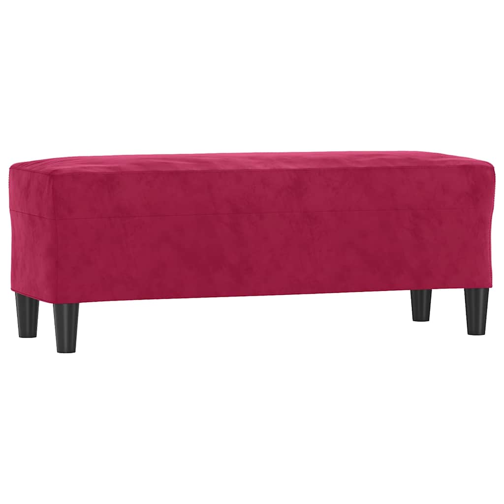 Bänk vinröd 100x35x41 cm sammet