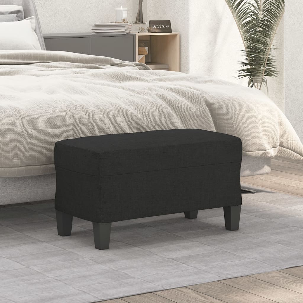 Bänk svart 70x35x41 cm tyg