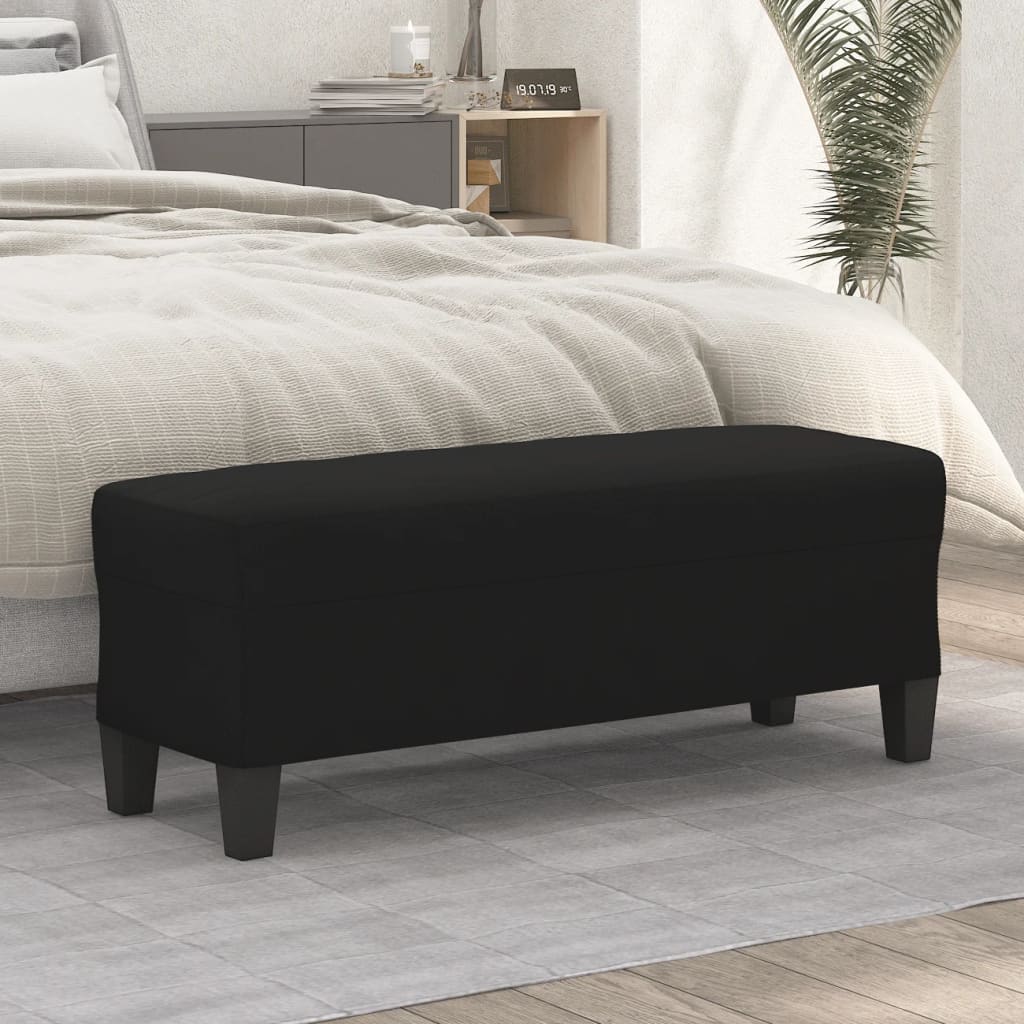 Bänk Svart 100x35x41 cm mikrofibertyg