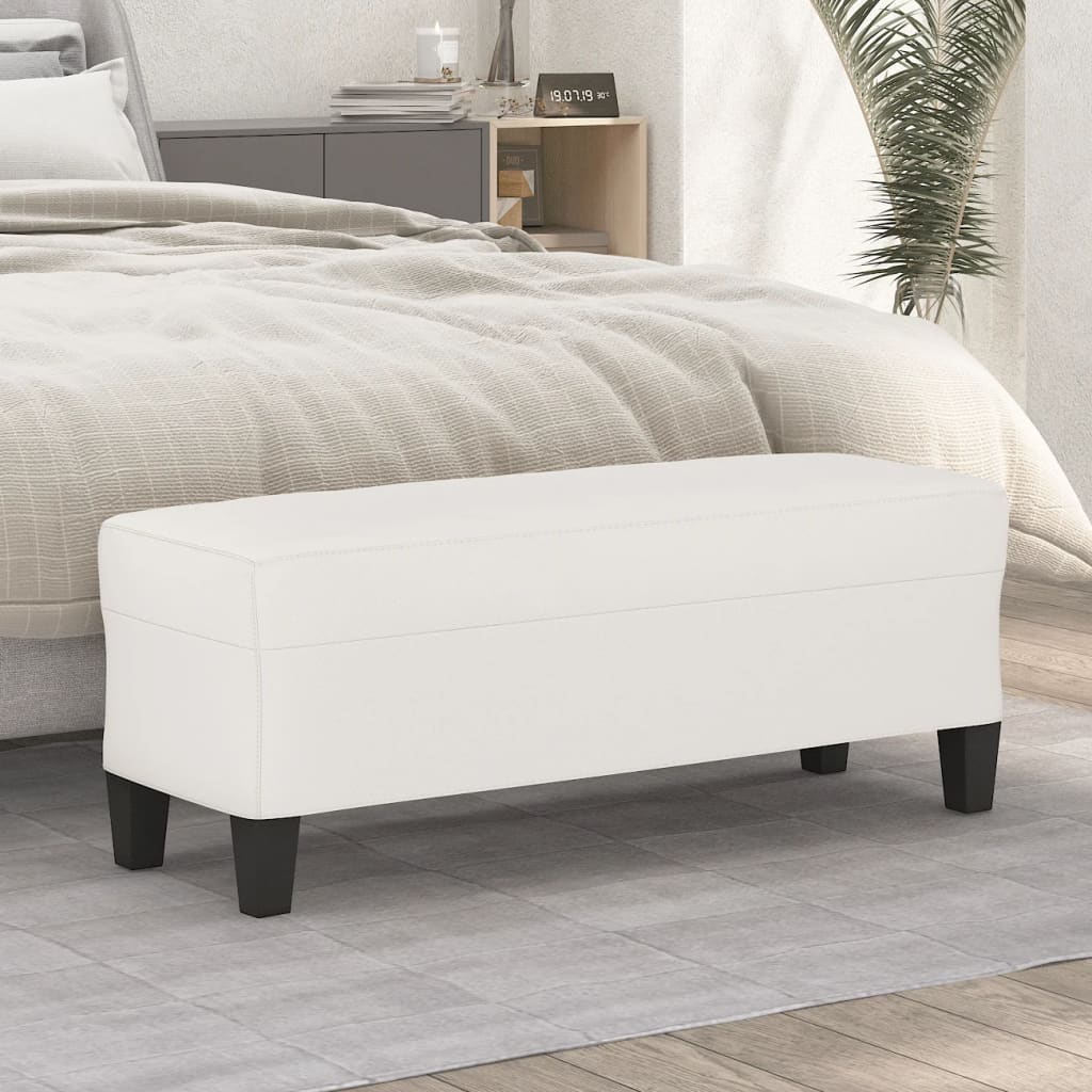 Bänk Beige 100x35x41 cm mikrofibertyg
