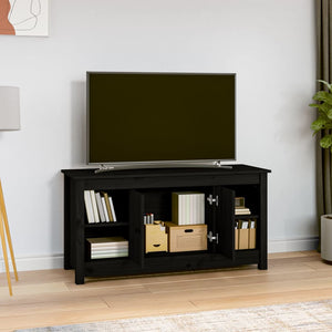 Tv-bänk svart 103x36,5x52 cm massiv furu