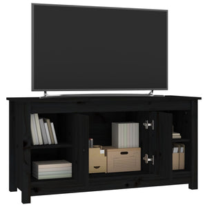 Tv-bänk svart 103x36,5x52 cm massiv furu