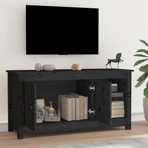 Tv-bänk svart 103x36,5x52 cm massiv furu