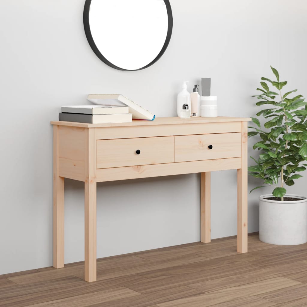 Konsolbord 100x35x75 cm massiv furu