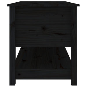 Soffbord svart 102x49x55 cm massiv furu