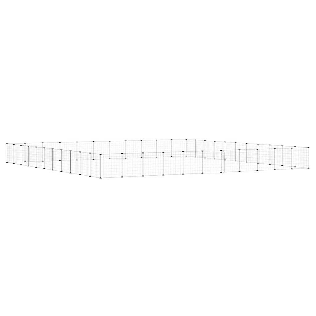 Hundgård svart 44 paneler 385x385x35 cm stål