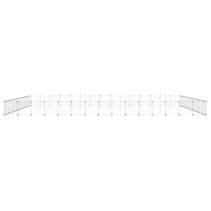 Hundgård svart 60 paneler 35x35 cm stål