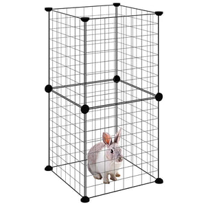 Husdjursbur svart 8 paneler 35x35 cm stål