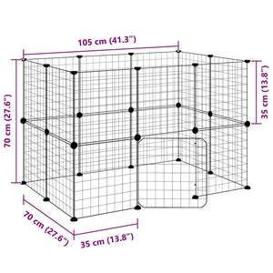 Hundgård svart 20 paneler 35x35 cm stål