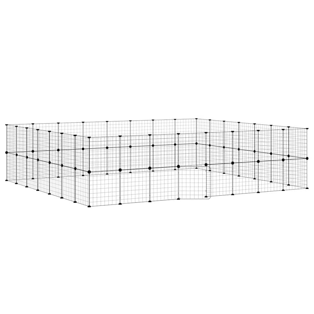 Hundgård svart 60 paneler 280x245x70 cm stål