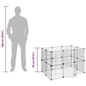 Hundgård svart 20 paneler 35x35 cm stål