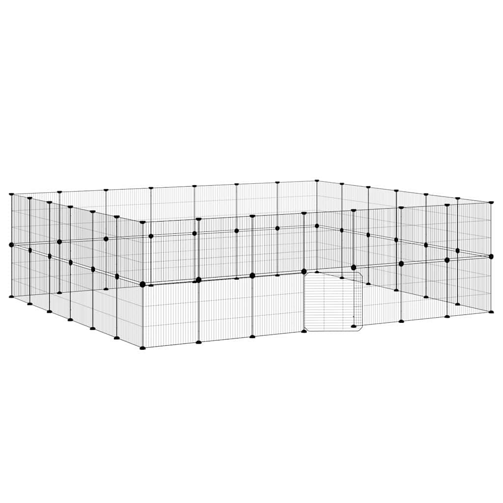 Husdjursbur svart 52 paneler 245x210x70 cm stål