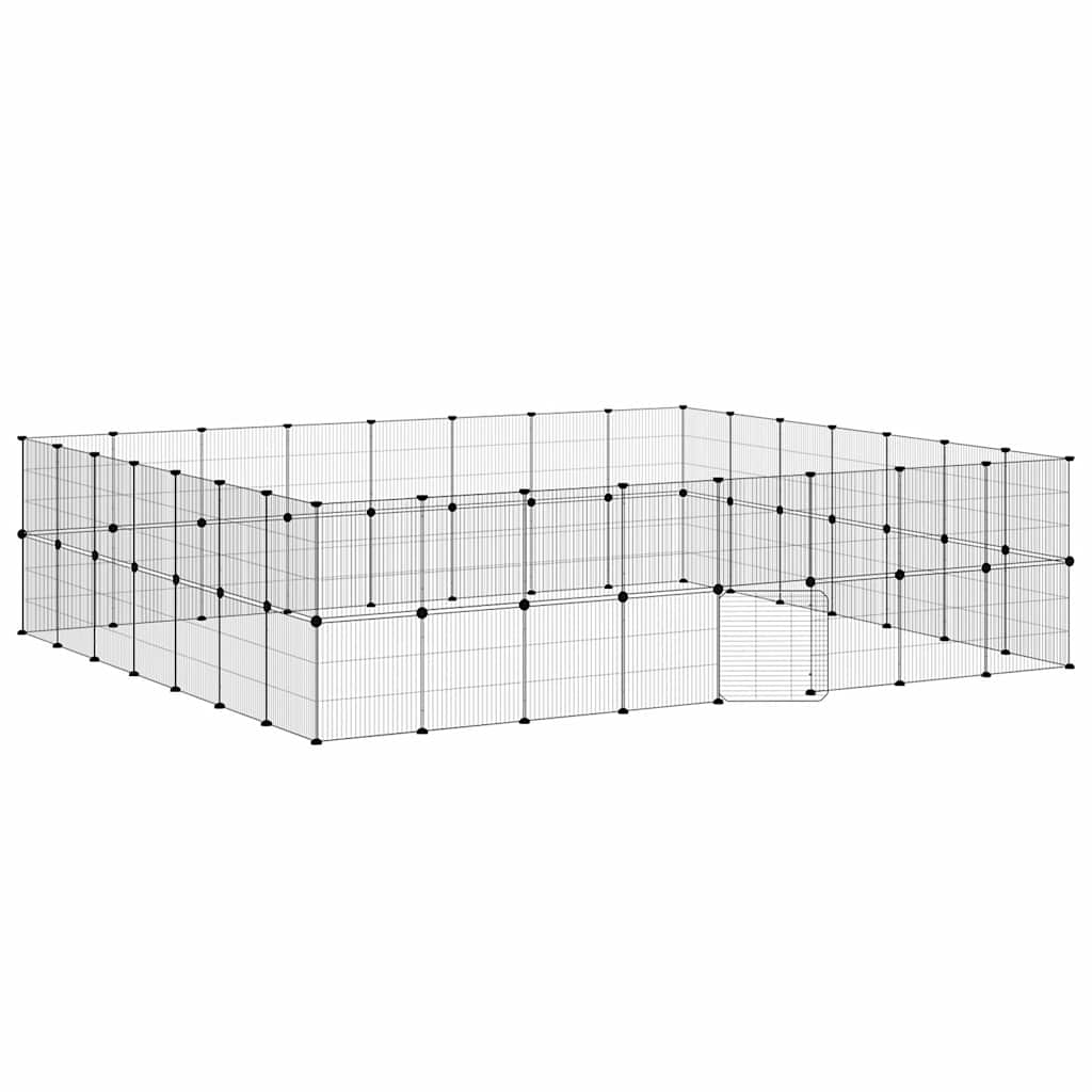 Hundgård svart 60 paneler 280x245x70 cm stål
