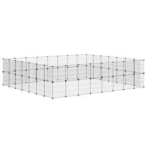 Hundgård svart 60 paneler 35x35 cm stål