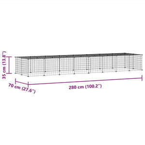 Hundgård svart 36 paneler 35x35 cm stål