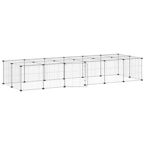Hundgård svart 28 paneler 35x35 cm stål