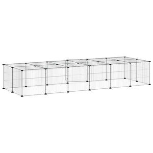 Hundgård svart 28 paneler 35x35 cm stål
