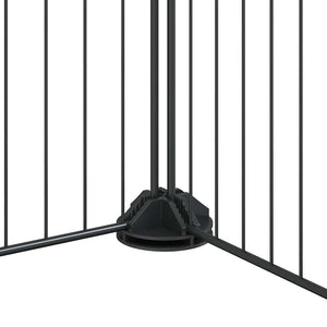 Hundgård svart 36 paneler 35x35 cm stål