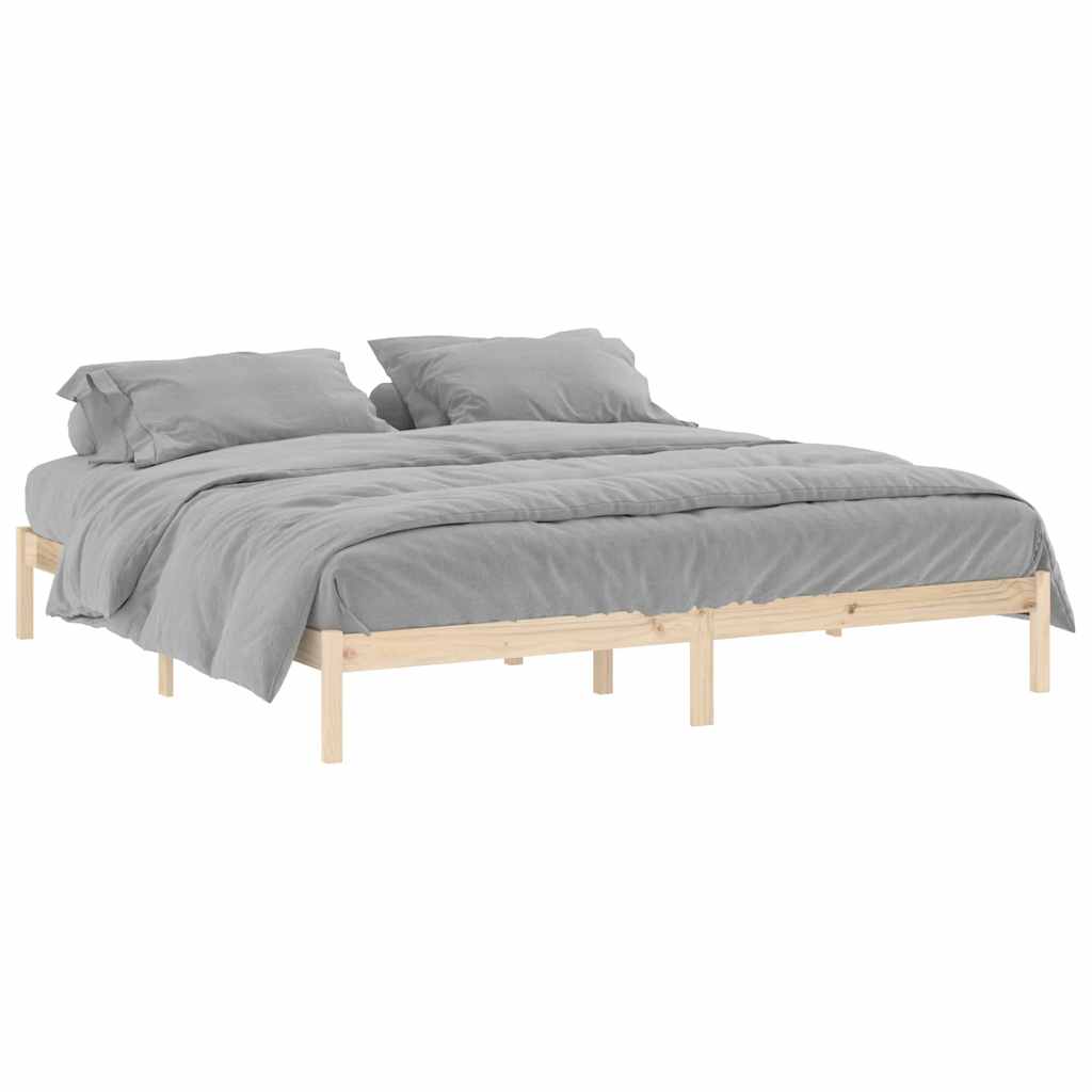 Sängram utan madrass 193x203 cm massiv furu king