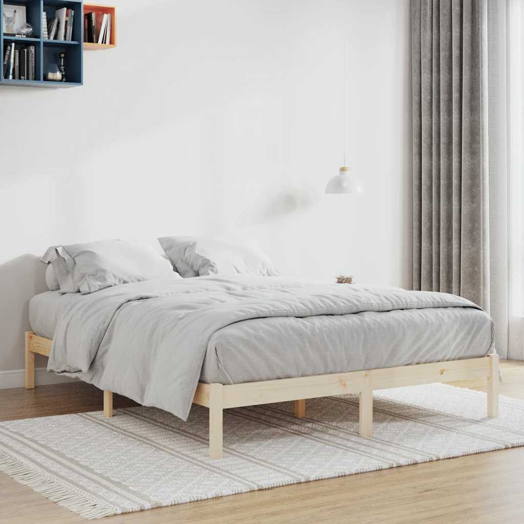 Sängram utan madrass 193x203 cm massiv furu king