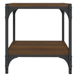 Tv-bänk brun ek 40x33x41 cm konstruerat trä och stål