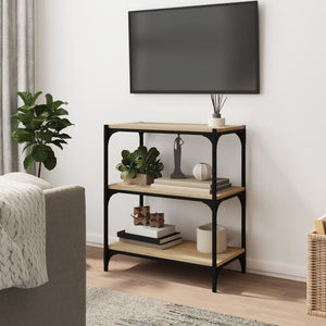 Bokhylla sonoma-ek 60x33x70,5 cm konstruerat trä och stål
