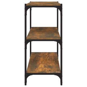 Bokhylla rökfärgad ek 60x33x70,5 cm konstruerat trä och stål