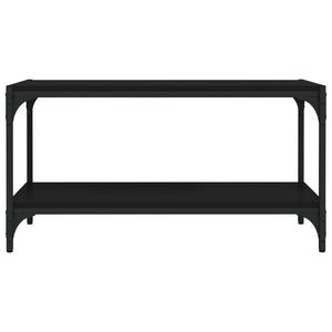Tv-bänk svart 80x33x41 cm Konstruerat trä och stål