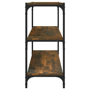 Bokhylla rökfärgad ek 80x33x70,5 cm konstruerat trä och stål