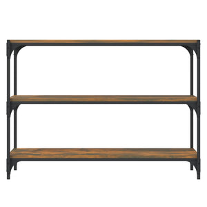 Bokhylla rökfärgad ek 100x33x70,5 cm konstruerat trä och stål