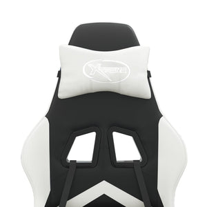 Snurrbar gamingstol svart och vit konstläder