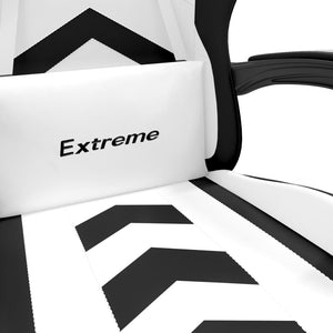 Snurrbar gamingstol vit och svart konstläder