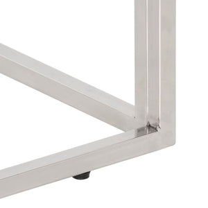 Konsolbord silver rostfritt stål och massivt återvunnet trä