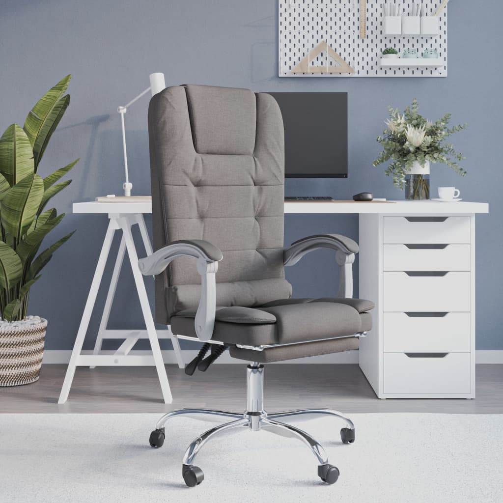Kontorsstol med massage taupe tyg