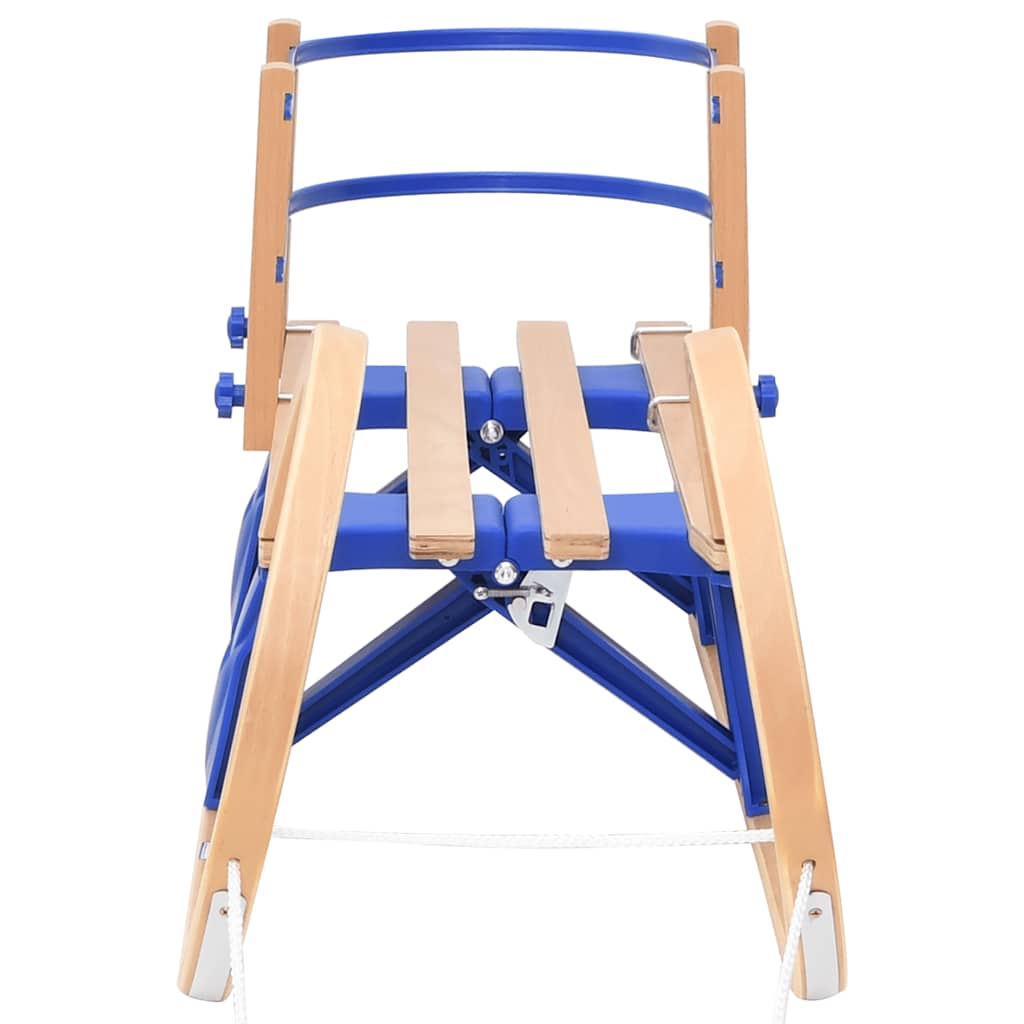 Hopfällbar kälke med ryggstöd 110 cm plywood