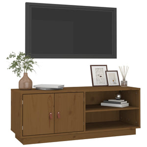 Tv-bänk honungsbrun 105x34x40 cm massiv furu
