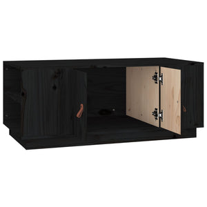 Soffbord svart 100x50x41 cm massiv furu