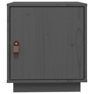 Sängbord grå 40x34x45 cm massiv furu