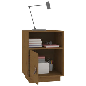 Sängbord 2 st honungsbrun 40x34x55 cm massiv furu